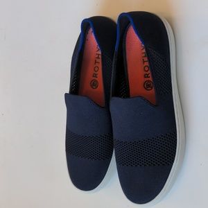 Rothy's Maritime Lattice Navy Blue Slip On Flats Size 9.5